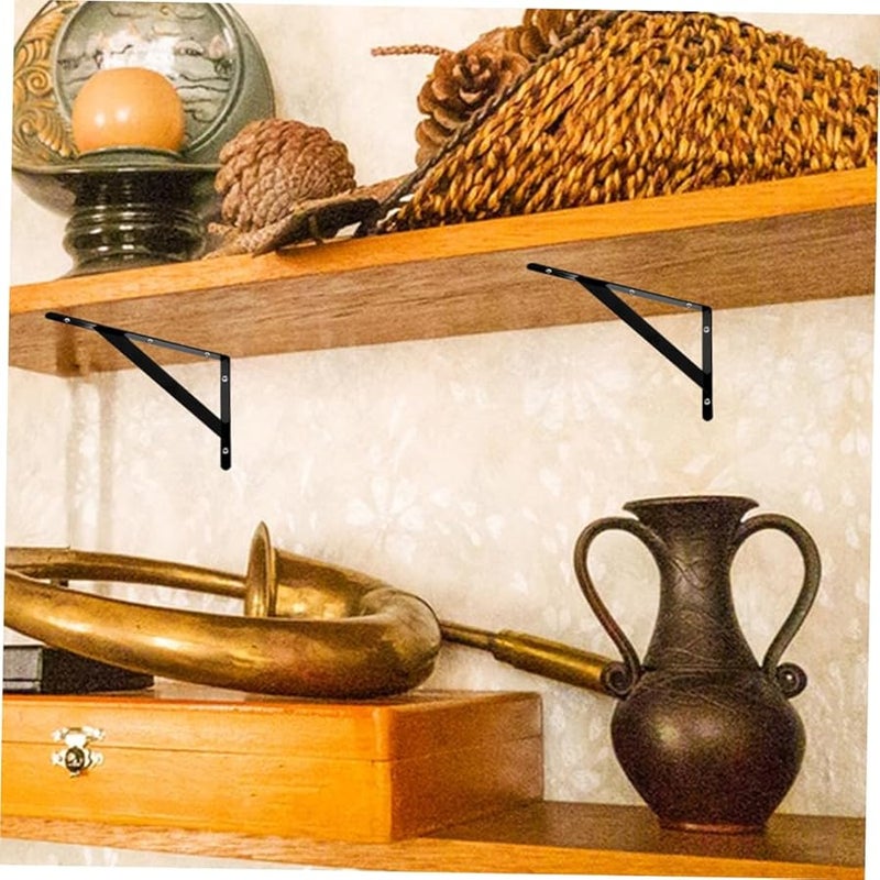 Heavy Duty Black Shelf Brackets Wall Support For Bookcases Office Storage 4Pcs - Image 3