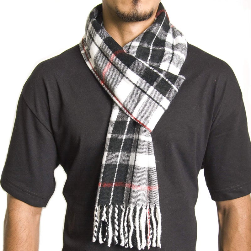 Alpine Swiss Mens Plaid Scarf Soft Winter Scarves Unisex,Red Plaid,One Size - Image 1