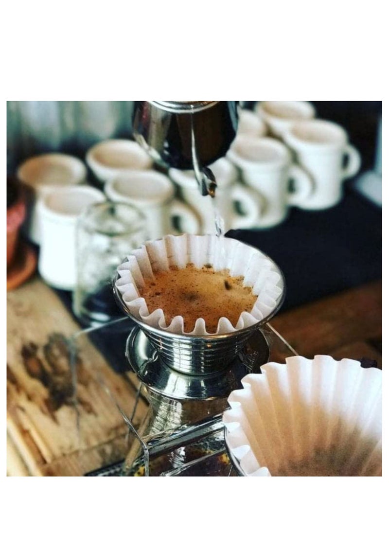 Coralblue - Basket Coffee Filter White - Coffee filter size having 100 Pieces Disposable Paper Basket - Filter coffee can be used in Home at Office and for Travel Purposes as well. - Image 1