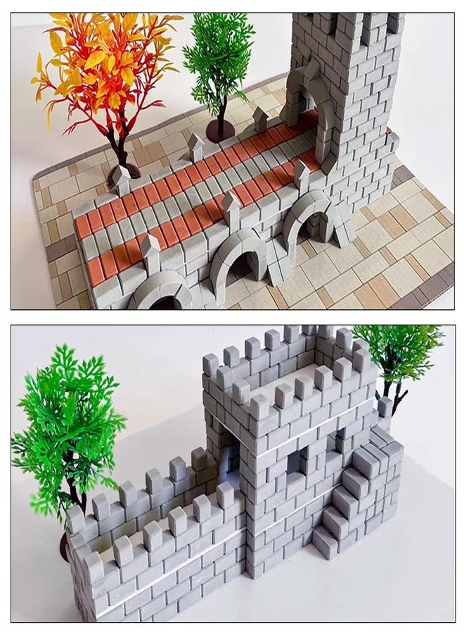 Cayway 1:35 Mini Bricks Mini Black Wall Bricks, 200 PCS Square Miniature Brick Scale Model Bricks, Mini Bricks Model for Micro Landscape Accessories DIY Diorama Fairy - Image 3