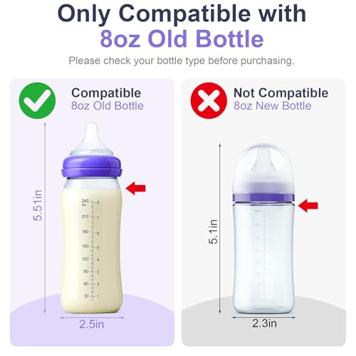 Mity rain 3 Pack Silicone Sleeves for Lansinoh Glass Bottles 8 OZ Anti Breakage Baby Bottle Holder Compatible with Lansinoh Glass Bottles for Babies with Handle - Image 3