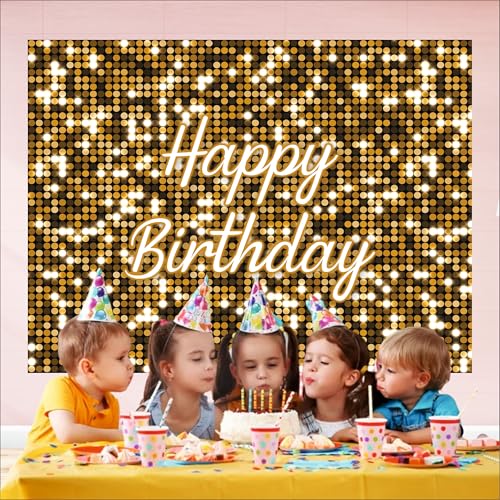 Party Baazaar Golden Birthday Backdrop 5x4 Ft | Backdrops for Decoration | Birthday Decoration Backdrop | Banner for Kids Theme Party - Image 4
