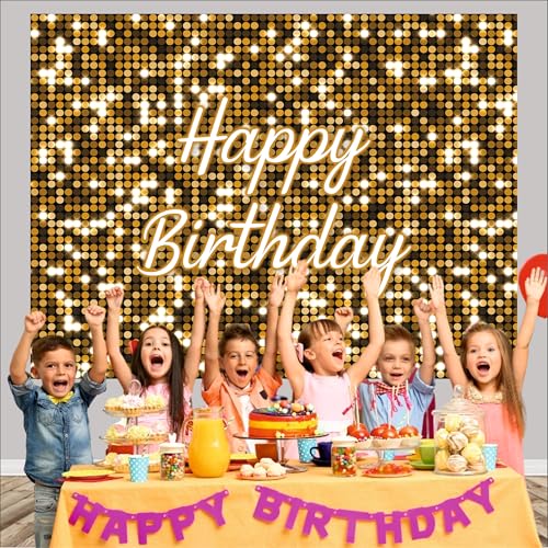 Party Baazaar Golden Birthday Backdrop 5x4 Ft | Backdrops for Decoration | Birthday Decoration Backdrop | Banner for Kids Theme Party - Image 5