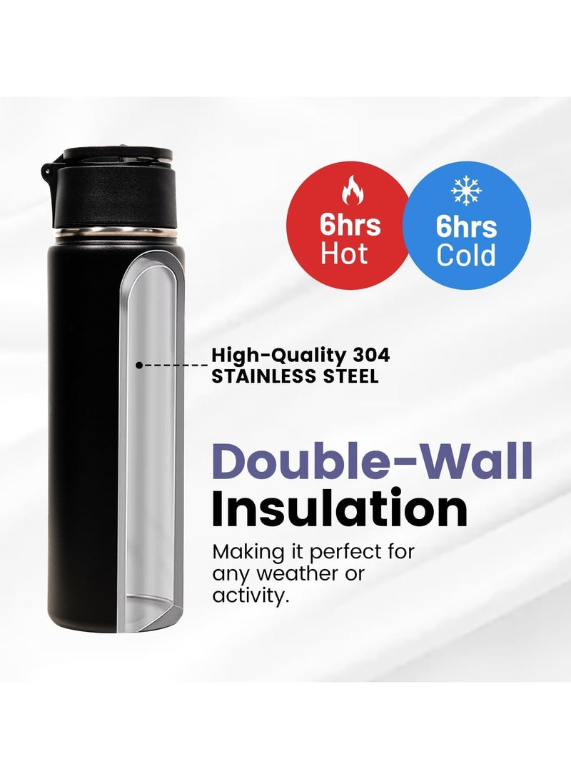 HH HH Water Bottle - Tumbler, Magnetic Booster Ring, Portable, Indoor and Outdoor, Phone holder, Stainless Steel, Universal, Occasion, Insulated, capture (Black) - Image 4