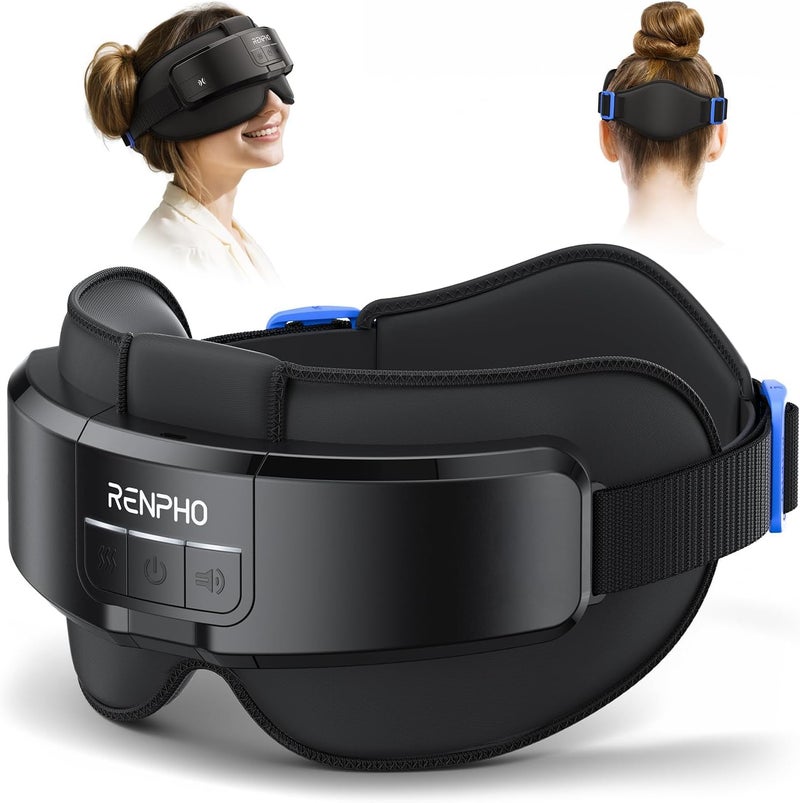 RENPHO Head  Eye Massager Eyeris Masc Heated Head  Eye Mask for Relaxation Headache Massager for Forehead Occiput and Temple Birthday Gifts for WomenMen Massager Scalp Stress Relax - Image 1