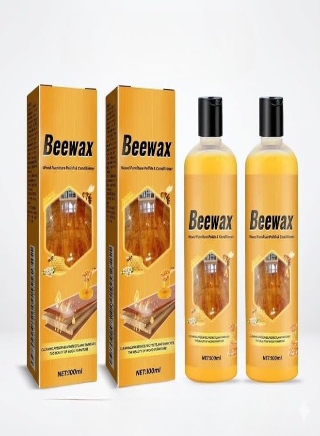 ELOXA Beeswax Wood Furniture Polish & Conditioner | Natural Beeswax Oil for Wood Care, Protection & Shine | Colorless Wood Polish for Tables, Floors, Cabinets & Doors – 100ml (Pack of 2) - Image 1