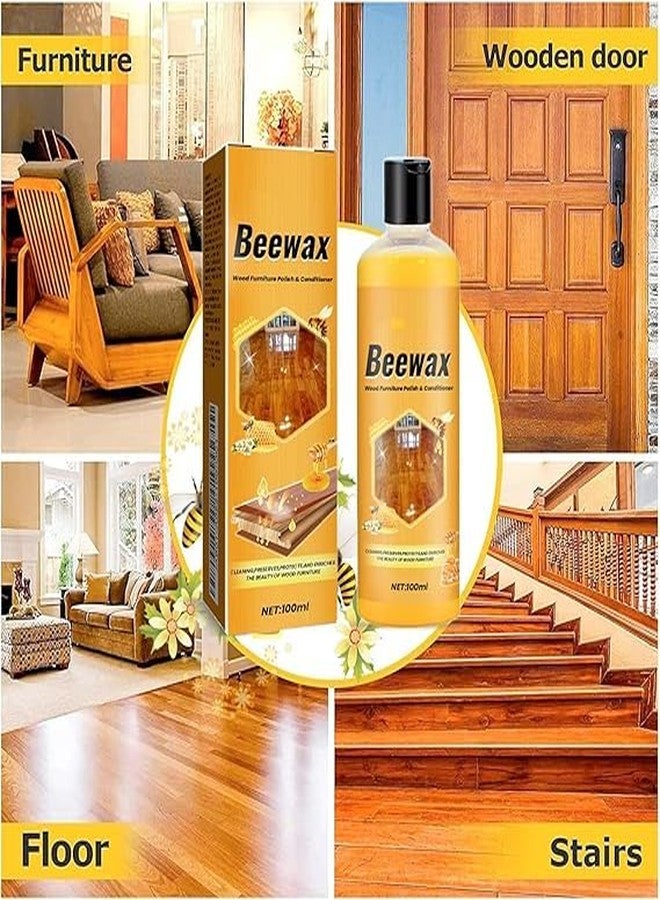 ELOXA Beeswax Wood Furniture Polish & Conditioner | Natural Beeswax Oil for Wood Care, Protection & Shine | Colorless Wood Polish for Tables, Floors, Cabinets & Doors – 100ml (Pack of 2) - Image 4