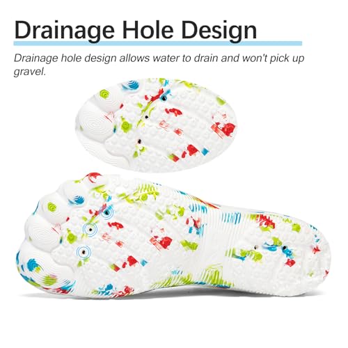 TRAILBLITZ Water Shoes Women Barefoot Athletic Workout Gym Footwear Beach Swim Sneakers Quick Drying Boat Aqua Shoes for Water Sport Diving Sailing Travel Fishing (7 Women, White) - Image 3