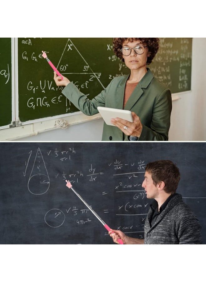 Meetion 2 Pcs Extendable Teachers Pointer for Classroom, Telescopic Hand Pointer Finger Pointer Stick, Mini Retractable Classroom Pointer for Elementary Kindergarten Teacher, Classroom Supplies(PINK) - Image 5