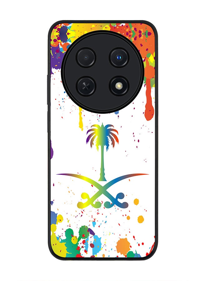 Stylizedd Rugged Black edge case for Huawei nova 12i 4G, Slim fit Soft Case Flexible Rubber Edges Anti Drop TPU Gel Thin Cover -  Colorful Saudi - Image 1