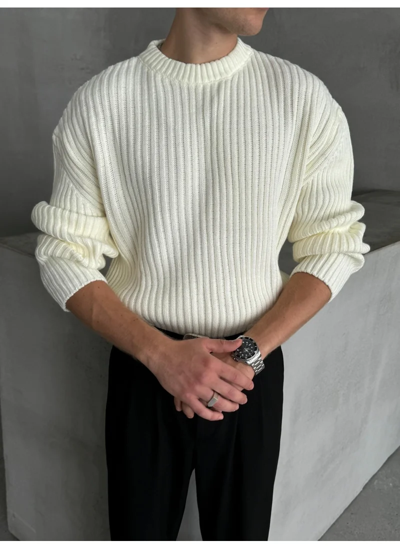 HYMAN Men's Ribbed Knit Oversize Sweater