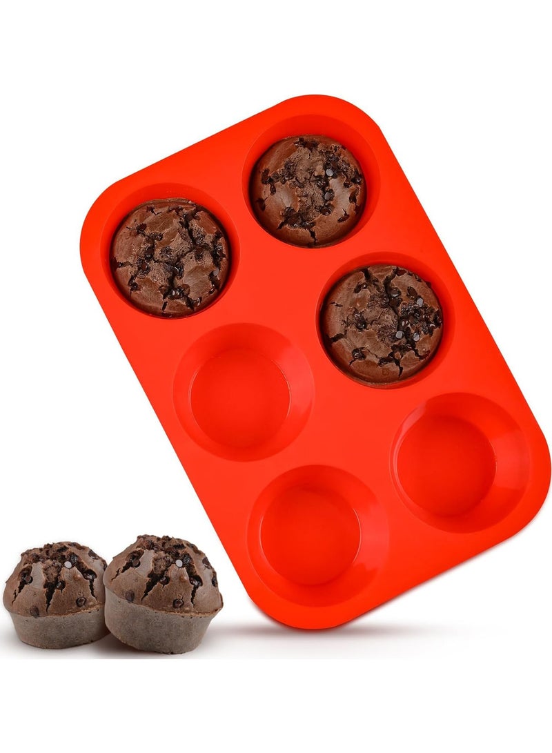 ACYYH 6 Cups Silicone Muffin Pan  Nonstick  Cupcake Pan 1 Pack Regular Size Silicone Mold - Image 1