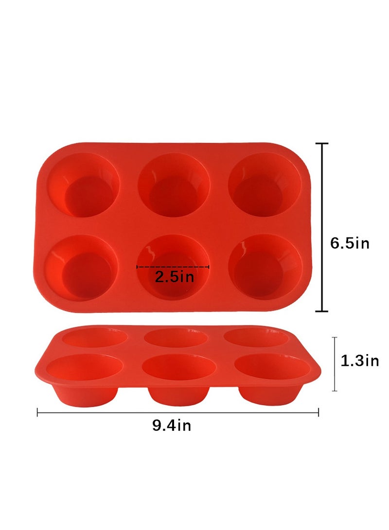 ACYYH 6 Cups Silicone Muffin Pan  Nonstick  Cupcake Pan 1 Pack Regular Size Silicone Mold - Image 2
