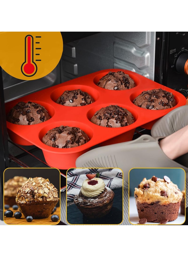 ACYYH 6 Cups Silicone Muffin Pan  Nonstick  Cupcake Pan 1 Pack Regular Size Silicone Mold - Image 3