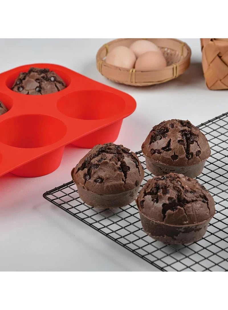 ACYYH 6 Cups Silicone Muffin Pan  Nonstick  Cupcake Pan 1 Pack Regular Size Silicone Mold - Image 5