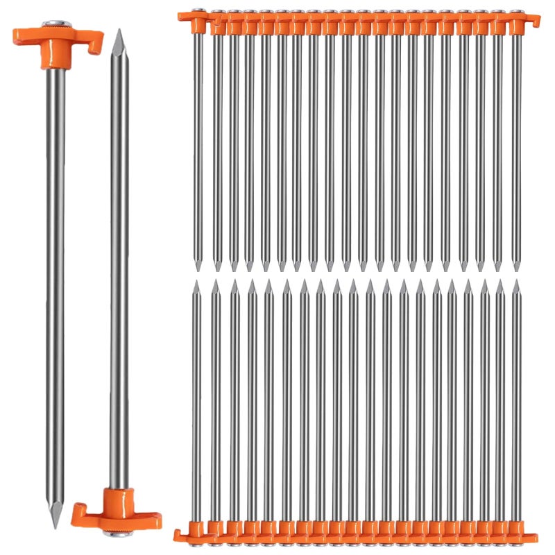 APACALI 40 PCS Metal Tent Stakes Heavy Duty 10 Inch Yard Stakes NonRust Metal Tent Pegs Ground Stakes Tent Spikes Camping Accessories for Camping Patio Garden Canopies Grassland Outdoor - Image 2