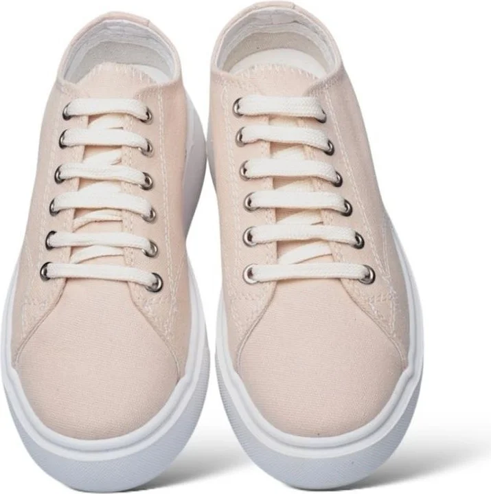 Liger Women's Comfortable Thick Sole Linen Sneakers Beige