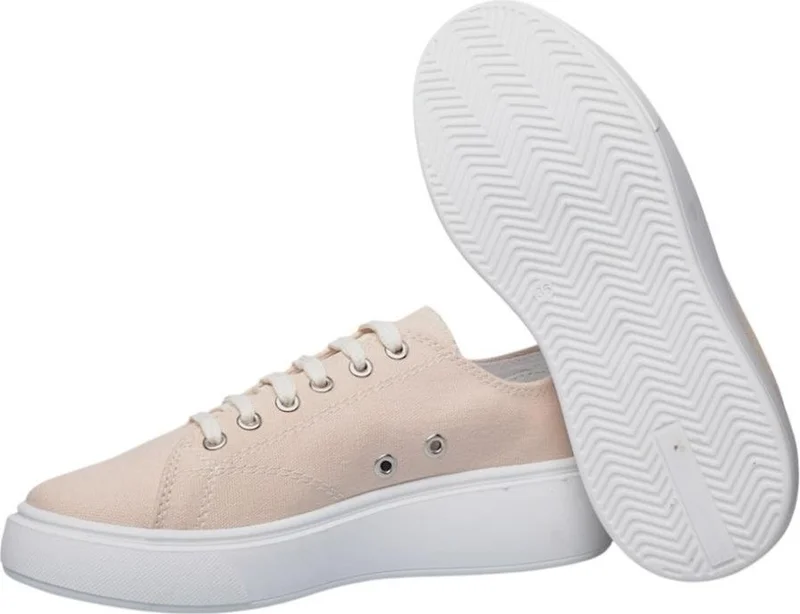 Liger Women's Comfortable Thick Sole Linen Sneakers Beige
