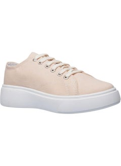 Liger Women's Comfortable Thick Sole Linen Sneakers Beige  - Image 2