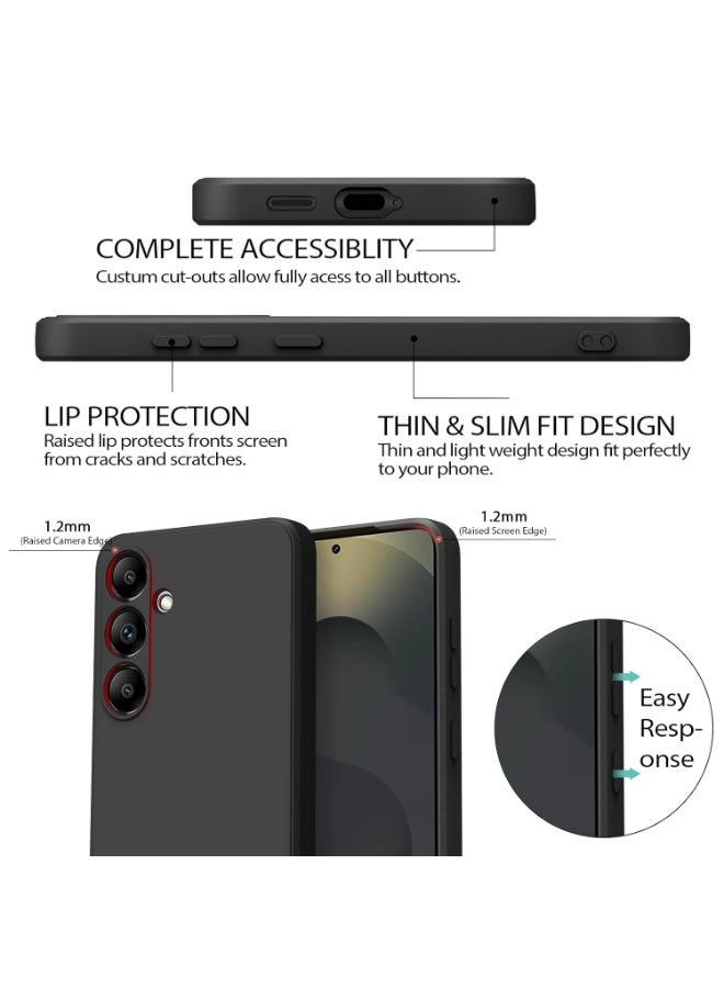 Case for Samsung Galaxy S25 FE Soft Silicone Gel Rubber Cover Shockproof Matte Finish Back Cover Inner Fabric Lining with Camera Protection Case for Samsung Galaxy S25 FE - Image 2
