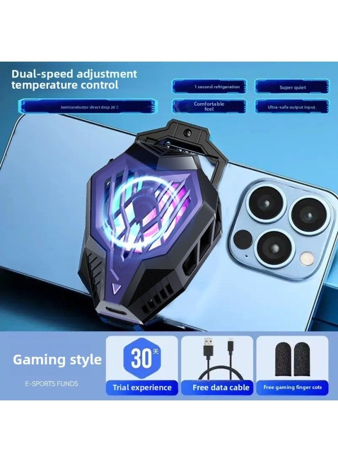 Mobile Phone Radiator Semiconductor Icing Cooling Back Clip Mute Electronic Game Special Refrigeration Artifact-Color:E-sports Model [dual-speed Adjustable Frost + Refrigeration] - Silent Heat Dissipation Can Cool Down In Seconds  - Image 1
