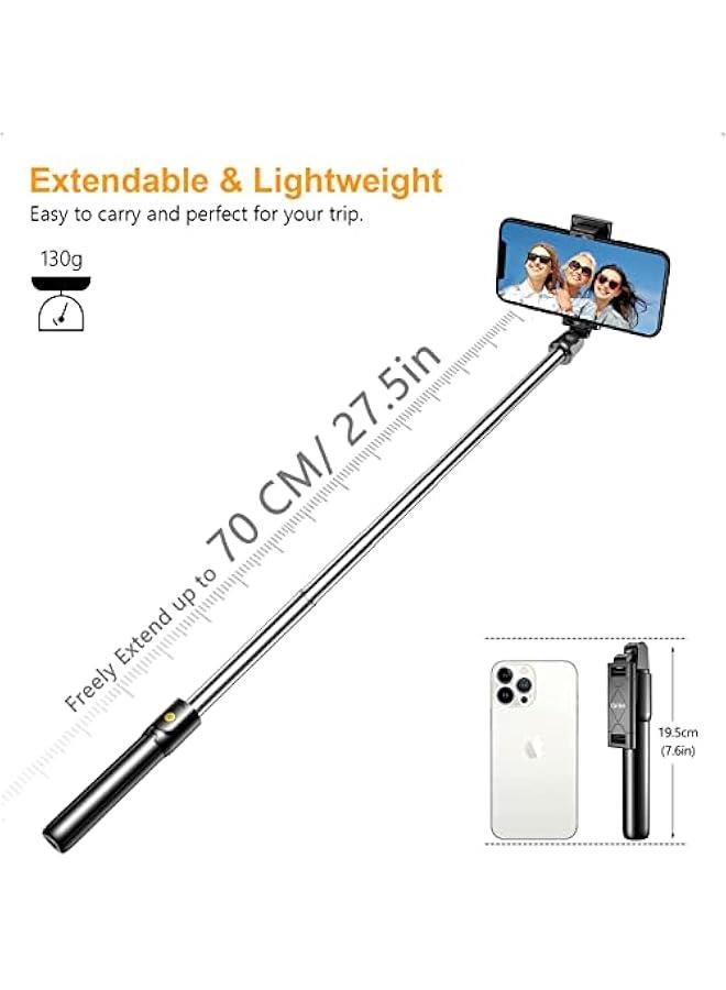 Selfie Stick, 4 in 1 Bluetooth Selfie Stick Tripod, Extendable and Portable Selfie Stick with Detachable Wireless Remote u0026 Stable Tripod Stand, Compatible with iPhone/Galaxy etc. - Image 3