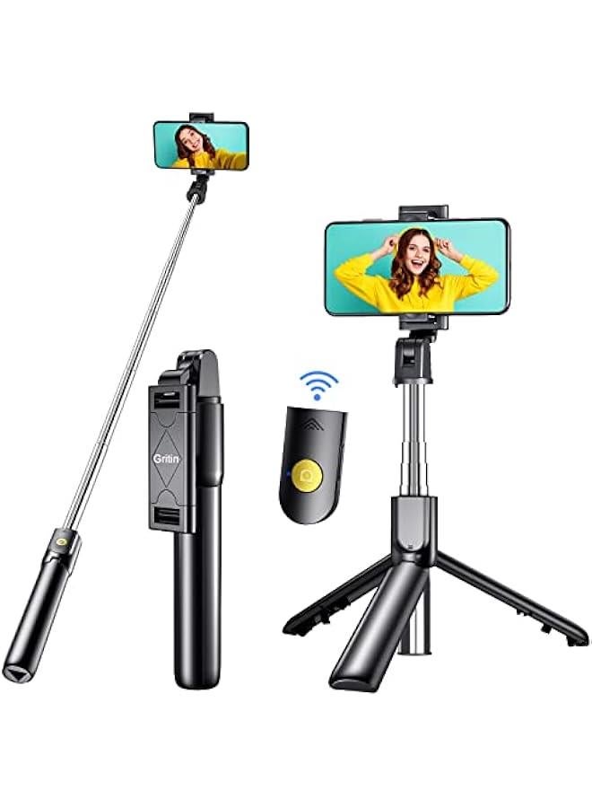 Selfie Stick, 4 in 1 Bluetooth Selfie Stick Tripod, Extendable and Portable Selfie Stick with Detachable Wireless Remote u0026 Stable Tripod Stand, Compatible with iPhone/Galaxy etc. - Image 1