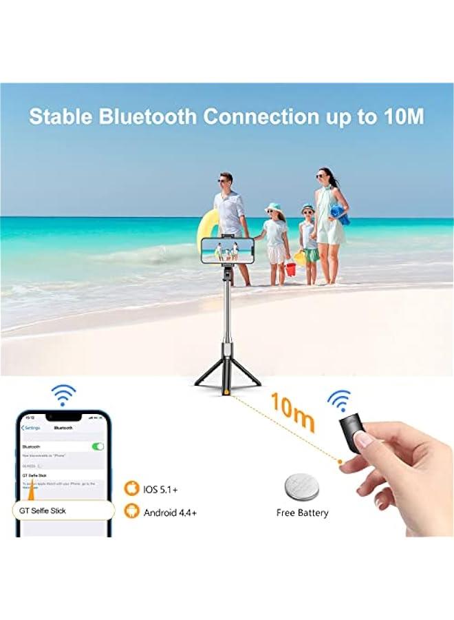 Selfie Stick, 4 in 1 Bluetooth Selfie Stick Tripod, Extendable and Portable Selfie Stick with Detachable Wireless Remote u0026 Stable Tripod Stand, Compatible with iPhone/Galaxy etc. - Image 4