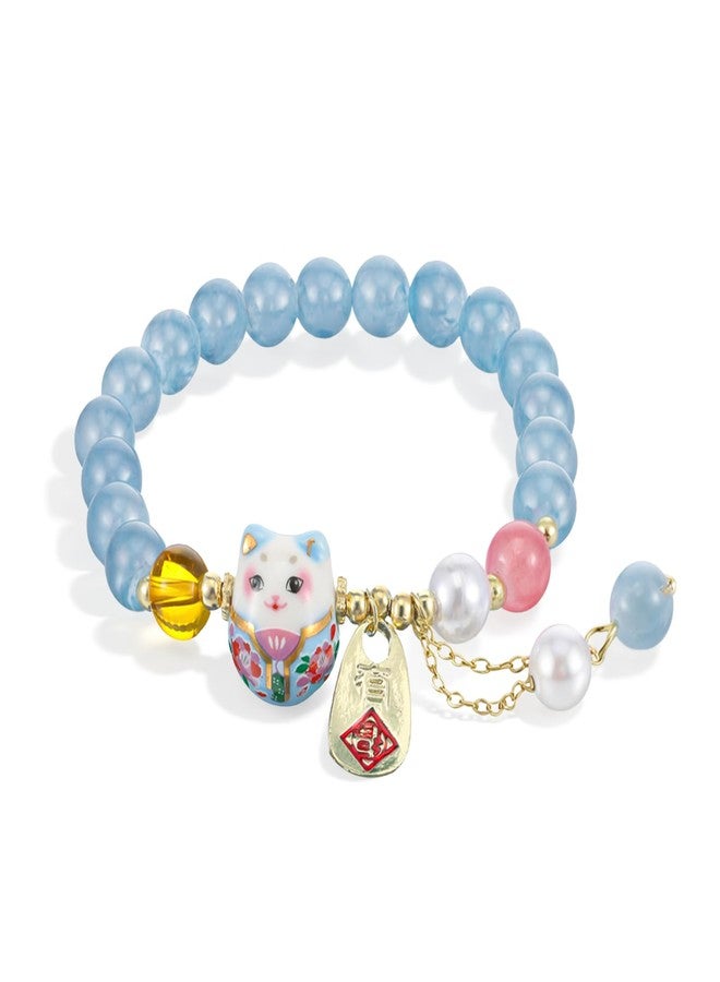HaiFafafaing Lucky Cat Bracelet Maneki Neko Good Luck Charm Bracelet for Women Lucky Bracelets for Women Good Luck Jewelry - Image 1