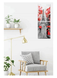 PRINTELLIGENT Style_1 Multiple Frame Abstract Wall Art Digital Painting, 5mm Board Self Adhesive (82 cm x 30 cm, Multicolour)