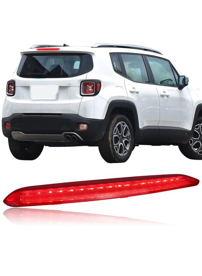 KEEGTBOX High Mount Stop Lamp LED Third Brake Light Assemblies Compatible with Jeep Renegade SUV 2015-2023 Rear Center LED 3rd Brake light Replacement (Red) - Image 1