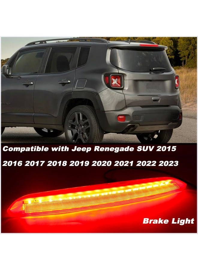 KEEGTBOX High Mount Stop Lamp LED Third Brake Light Assemblies Compatible with Jeep Renegade SUV 2015-2023 Rear Center LED 3rd Brake light Replacement (Red) - Image 2