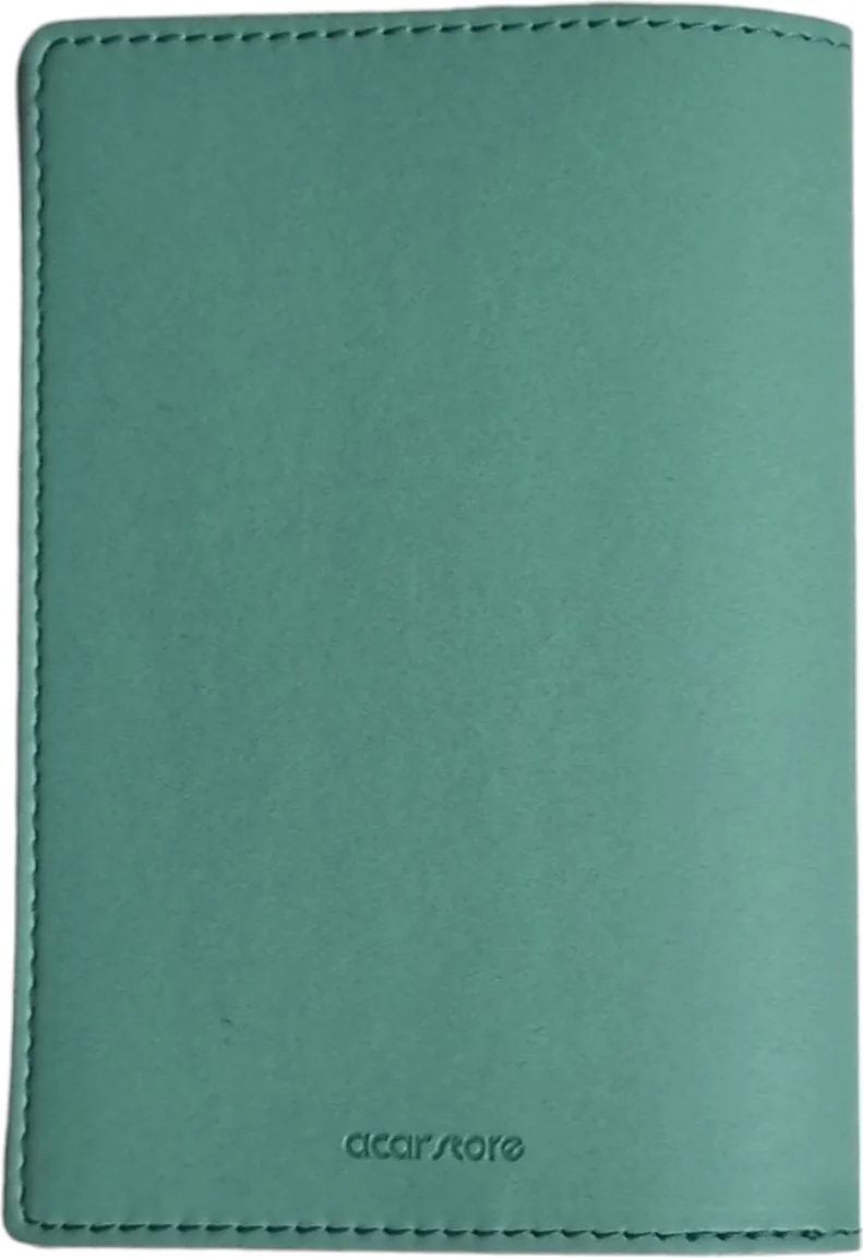 سميرنا Mira Apple Leather (Sustainable Material)Passport Cover Passport Wallet Mint Green