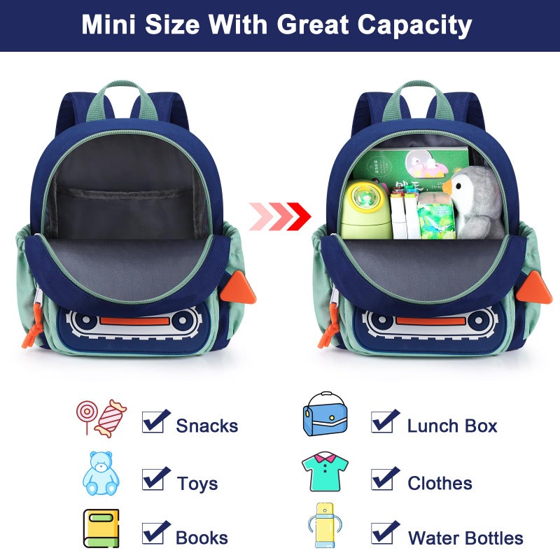 Accmor Toddler Leash Backpack, Cute Excavator Child Bag Harness with Anti Lost Wrist Link, Kid Walking Back Pack Mini Rucksack with Restraints Hand Strap Tether for Baby Boys Outdoor Traveling - Image 4