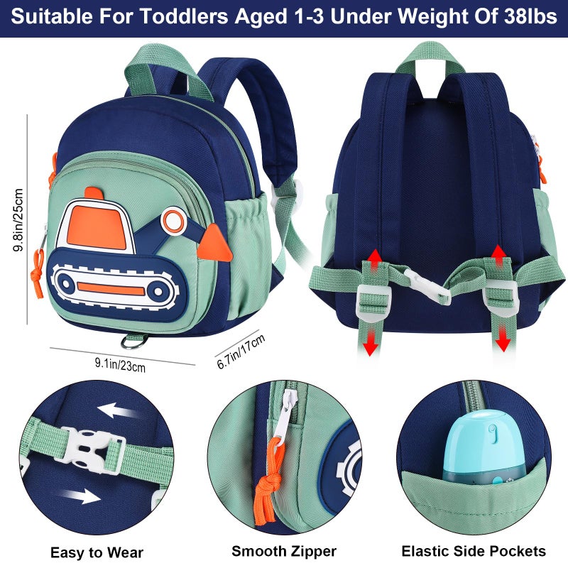 Accmor Toddler Leash Backpack, Cute Excavator Child Bag Harness with Anti Lost Wrist Link, Kid Walking Back Pack Mini Rucksack with Restraints Hand Strap Tether for Baby Boys Outdoor Traveling - Image 2
