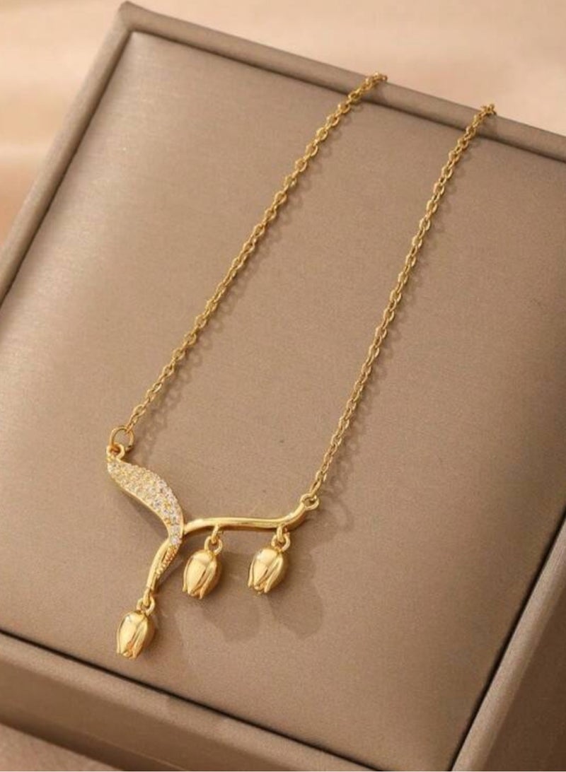 Equal Elegant Gold Stainless Steel Necklace For Women - Image 1