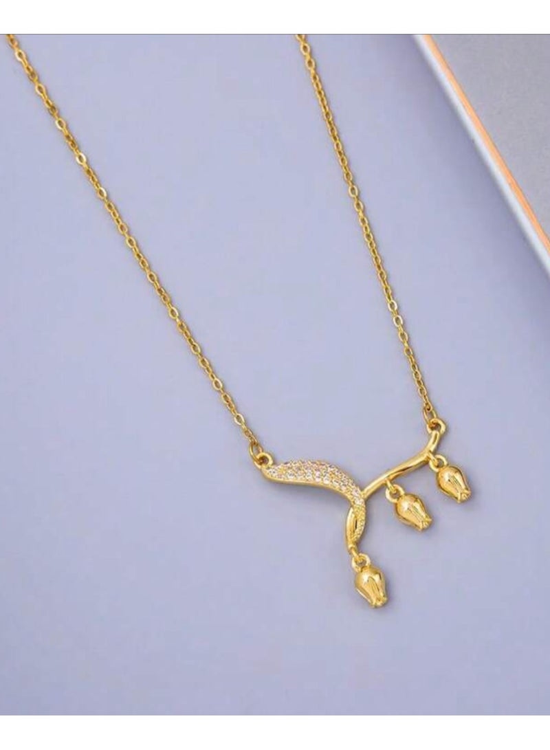 Equal Elegant Gold Stainless Steel Necklace For Women - Image 5