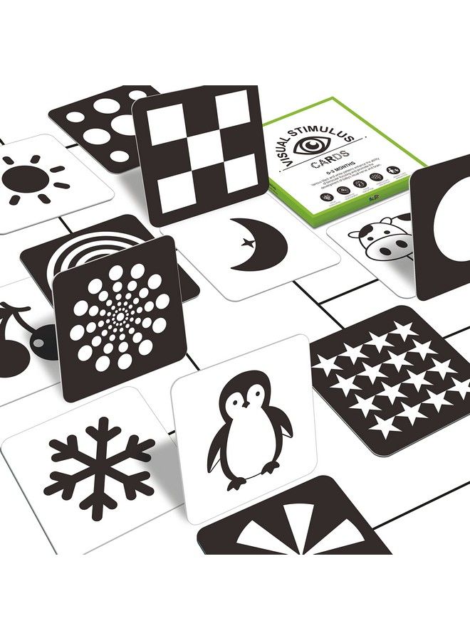SpriteGru 50 Pages Visual Stimulation Flashcards 25 Pcs Black And White Baby Visual Stimulus Cards Sensory Developmental Black White Card Set For Newborn Baby 0 3 Months (5.5” X 5.5”) - Image 2