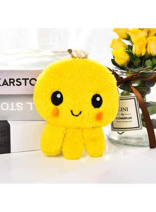 Cute Octopus Cartoon Plush Coin Purse for Girls Kids – Mini Zipper Wallet with Keychain, Colorful Crown Design, Soft Polyester, 12x15cm