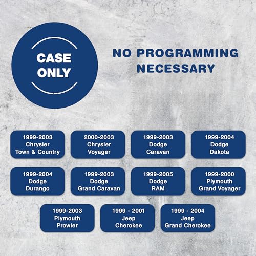 KeylessOption Key Fob Cover Case Replacement for 1999 2000 2001 2002 2003 2004 2005 Chrysler Caravan Dodge Ram Jeep Cherokee Remote Shell, 3-Button GQ43VT17T, GQ43VT9T, No Programming Required - Image 3