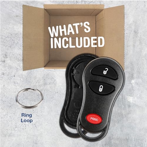 KeylessOption Key Fob Cover Case Replacement for 1999 2000 2001 2002 2003 2004 2005 Chrysler Caravan Dodge Ram Jeep Cherokee Remote Shell, 3-Button GQ43VT17T, GQ43VT9T, No Programming Required - Image 2