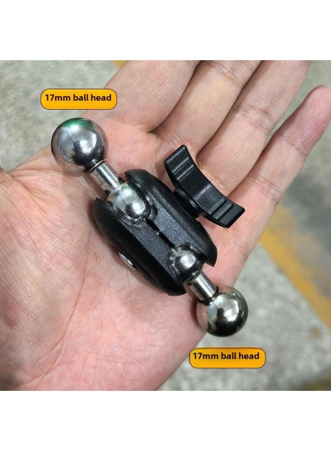 Generic Double 17mm Ball Head Turn 1/4 Pan-tilt Mobile Phone Bracket Cantilever Tripod Replacement Universal Wheel Adapter Connection Accessories-Body Color:Double Metal Ball Steering Joint (dual 17mm Ball Head)  - Image 1