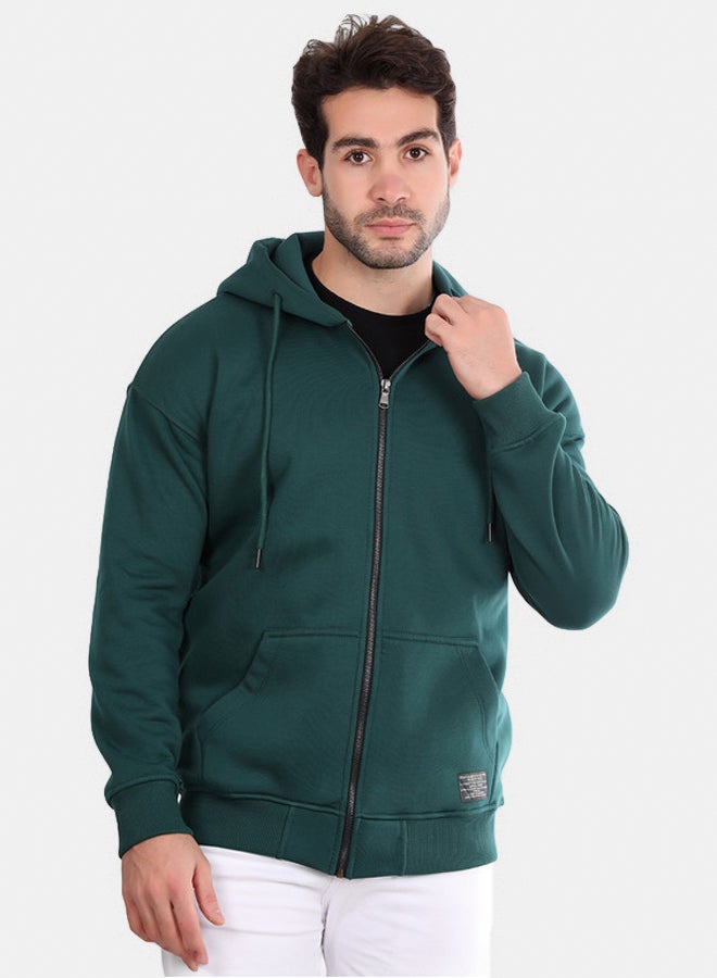 WHITE RABBIT Basic Inner Fleece Zip Through Hoodie - Image 4