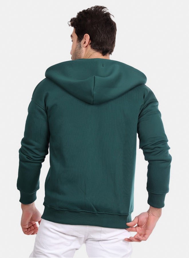 WHITE RABBIT Basic Inner Fleece Zip Through Hoodie - Image 3