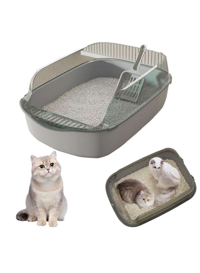 WangPangZi Oversized Detachable Cat Litter Box,Splash-Proof Semi-closed Cat Potty Tray Toilet Cat Supplies with Plastic Scoop & Deodorizing Bag Easy Clean,Suitable for All Kinds of Pet Litter - Image 1