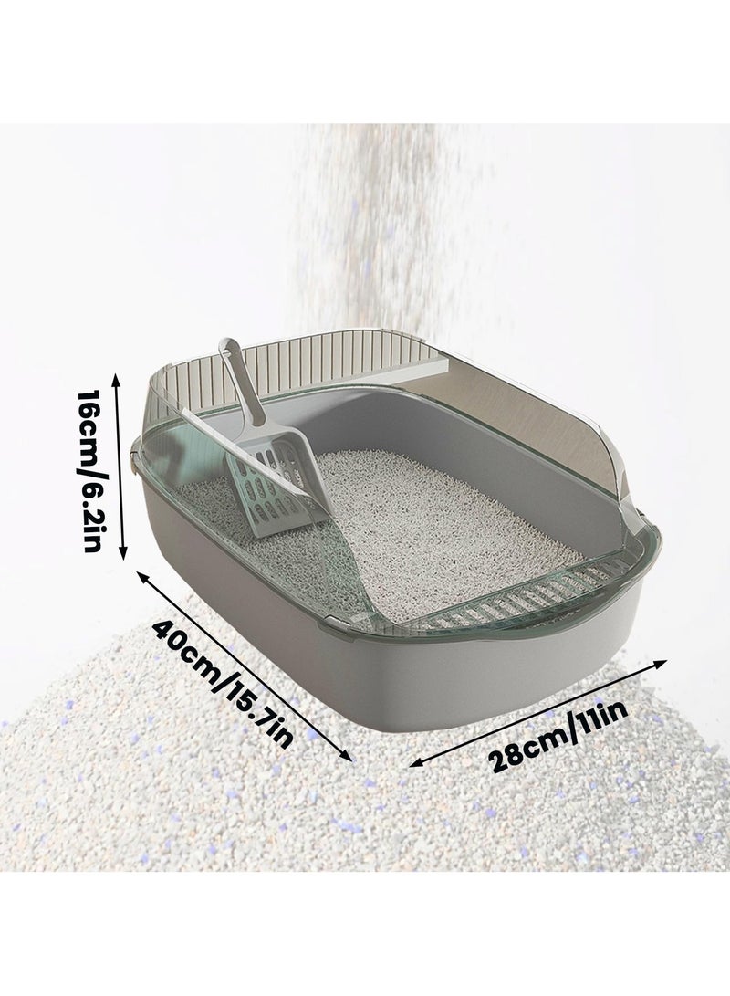WangPangZi Oversized Detachable Cat Litter Box,Splash-Proof Semi-closed Cat Potty Tray Toilet Cat Supplies with Plastic Scoop & Deodorizing Bag Easy Clean,Suitable for All Kinds of Pet Litter - Image 2