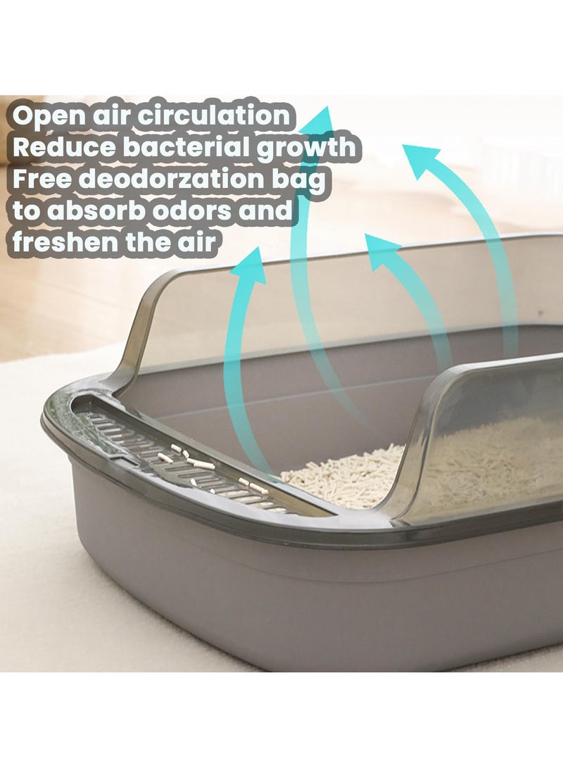 WangPangZi Oversized Detachable Cat Litter Box,Splash-Proof Semi-closed Cat Potty Tray Toilet Cat Supplies with Plastic Scoop & Deodorizing Bag Easy Clean,Suitable for All Kinds of Pet Litter - Image 3