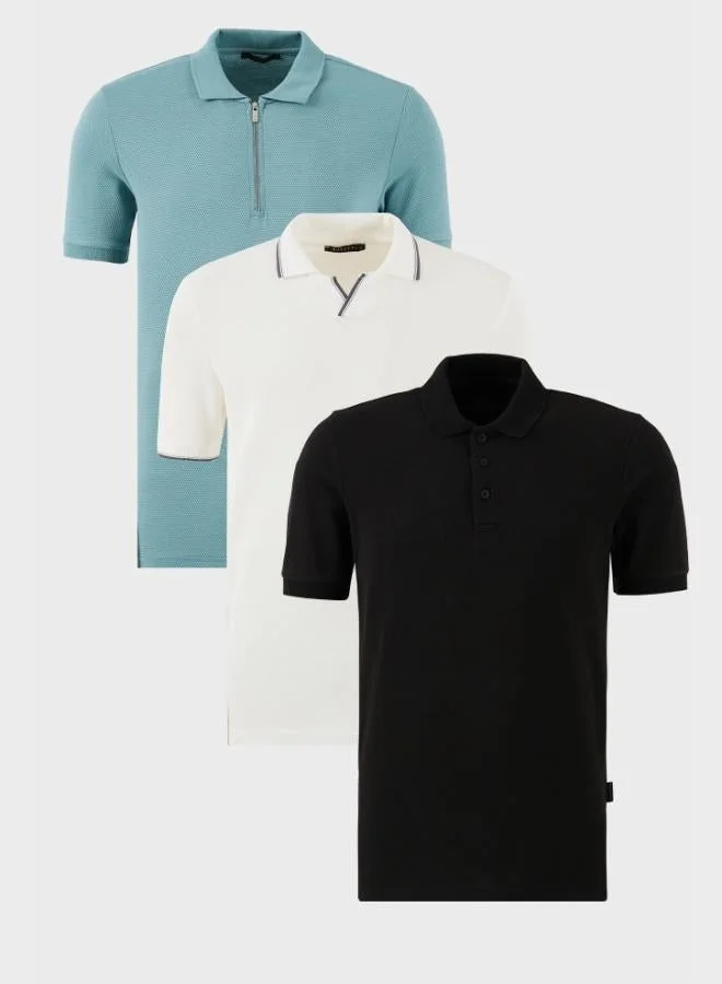 بوراتي تيشيرت بولو رجالي قطن بياقة قميص من بوراتي عبوة من  قطع