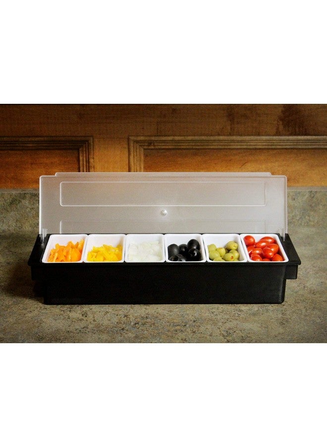 Andrew James 6 Grid Pattern Seasoning Condiment Salt Spice Rack Jar Storage Box Container, Abs+Polypropylene - Black | Commercial for Industrial Use - Image 4