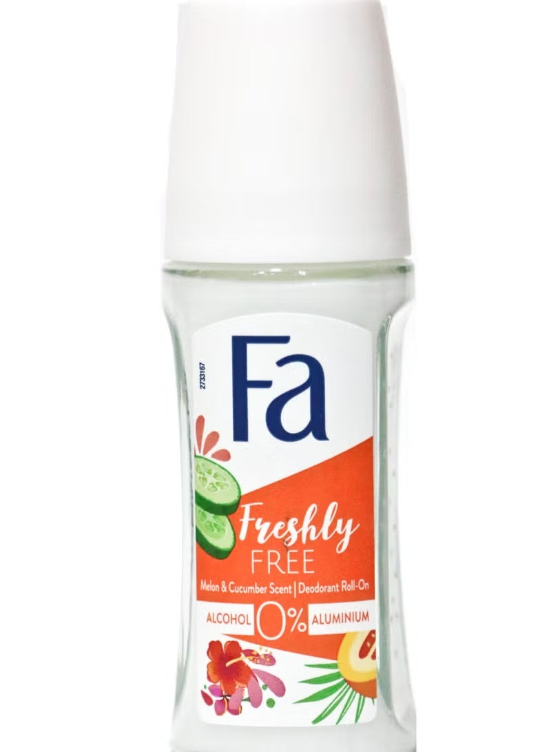 Fa Freshly Free Cucumber & Melon Deodorant Roll on For Women 50 Ml